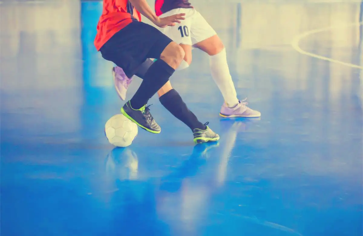 Low section people playing football court